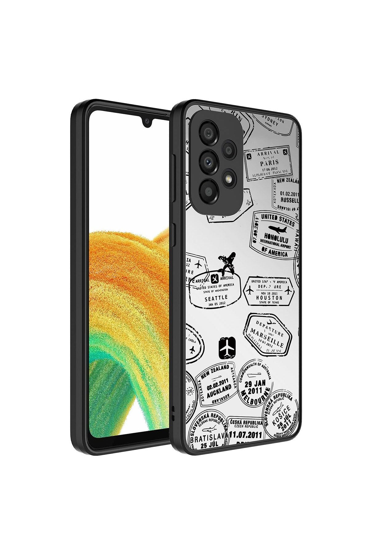 Galaxy A33 5G Kılıf Aynalı Desenli Kamera Korumalı Parlak AKAV Mirror Kapak - Pati
