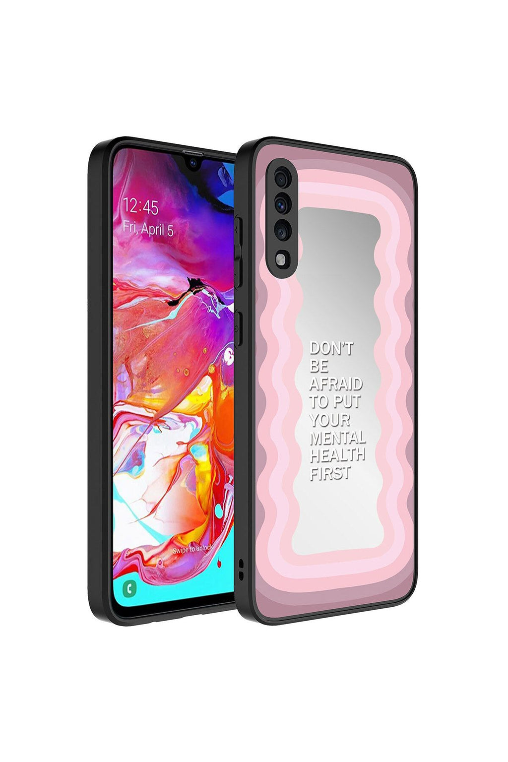 Galaxy A70 Kılıf Aynalı Desenli Kamera Korumalı Parlak Zore Mirror Kapak - Ayna