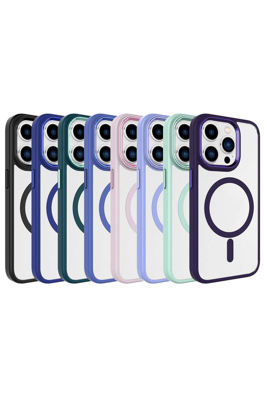 iPhone 15 Pro Max Uyumlu Wireless Şarj Özellikli CSK Zore Krom Magsafe Silikon Kılıf-Gri