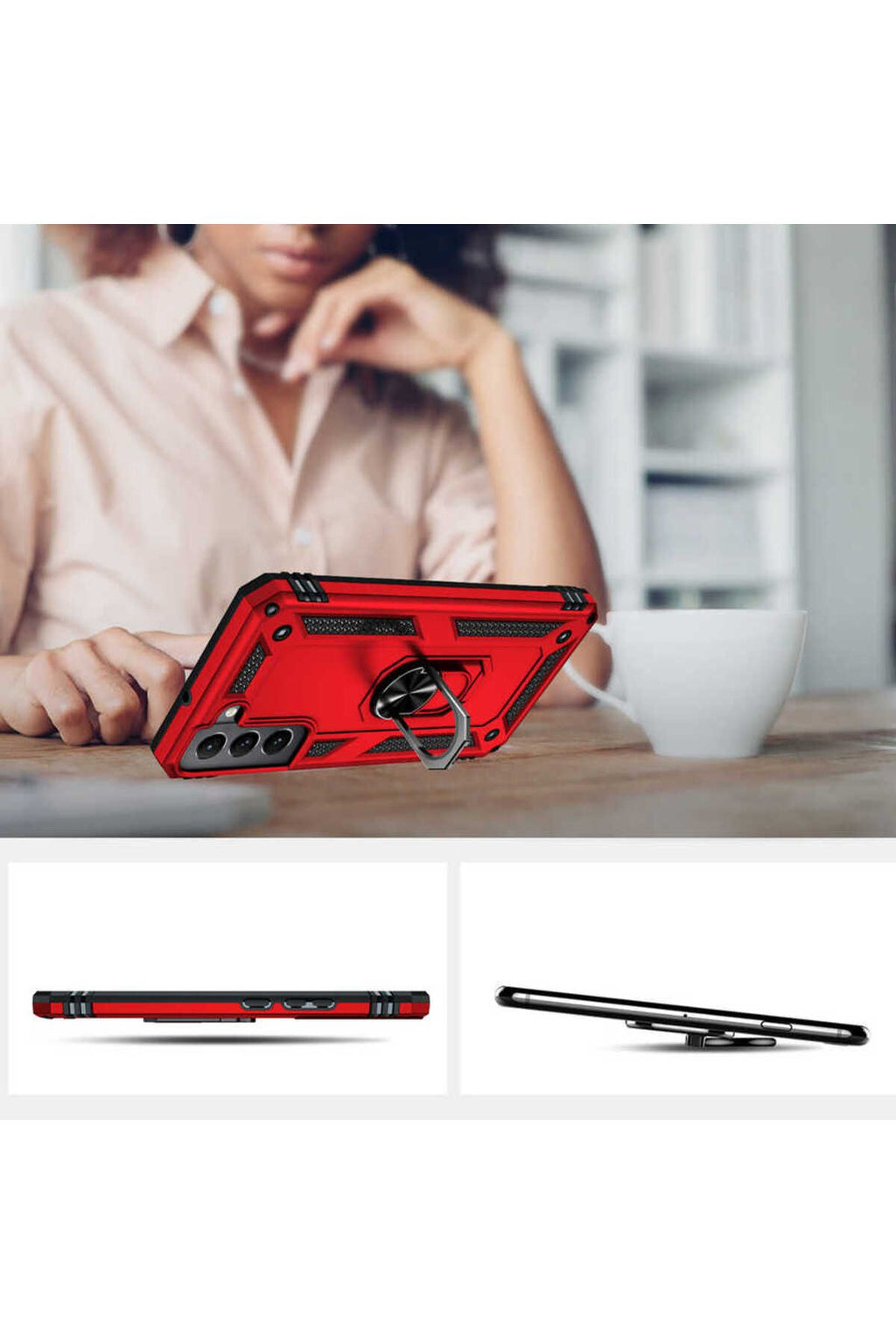 Galaxy S22 Uyumlu Zore Vega Kılıf-Kırmızı