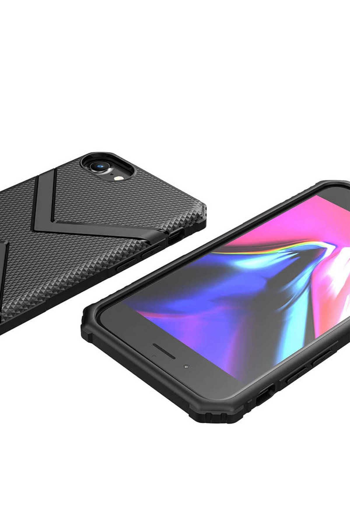 iPhone SE 2022 Uyumlu Zore Hank Silikon-Siyah