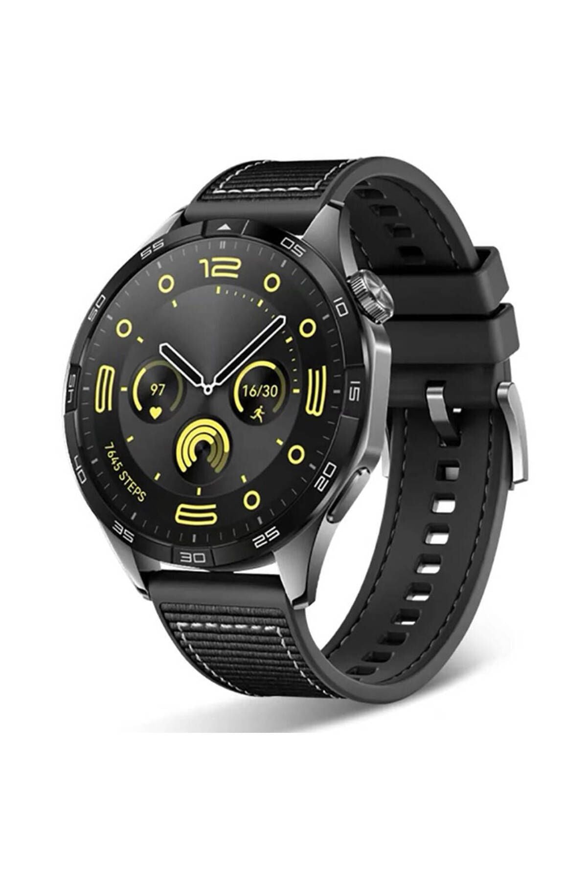 Galaxy Watch 46mm Uyumlu CLO- KRD-102 22mm Silikon Kordon-Siyah