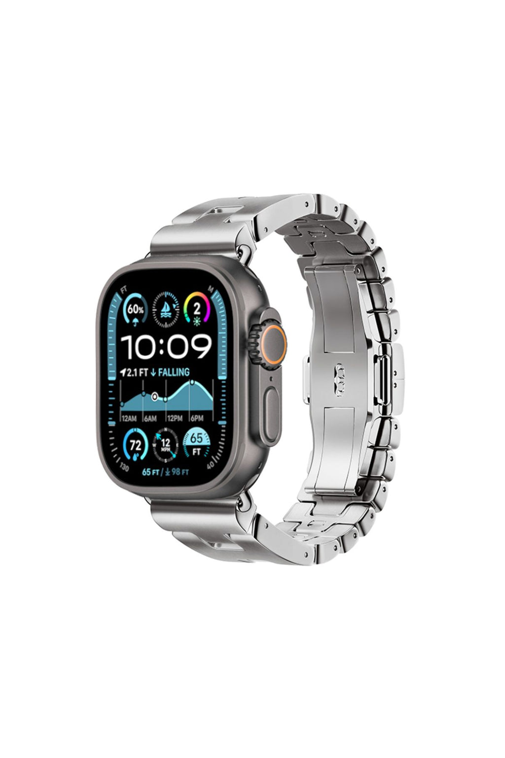 Apple Watch Ultra 49mm Zore KRD-125 Metal Kordon Strap Kayış-Gümüş
