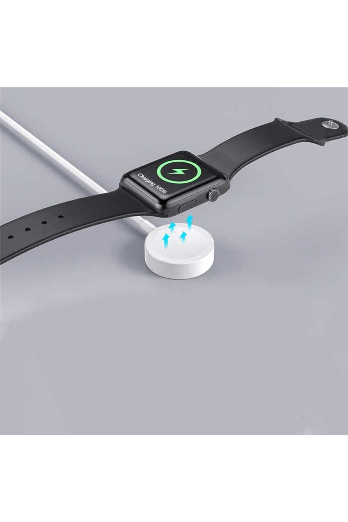 Beyaz Akıllı Saat Wireless Type-C Şarj Kablosu 1m-Zore