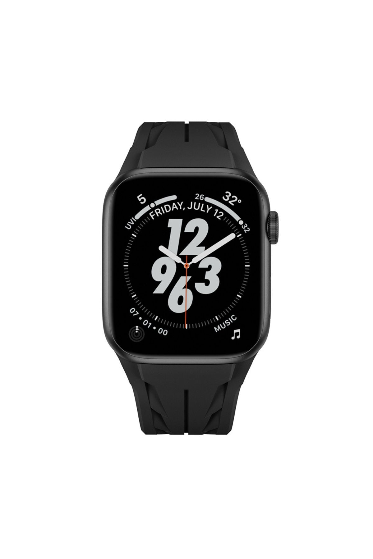 Apple Watch 44mm KRD-127 Metal Tokalı Silikon Kordon-Kırmızı