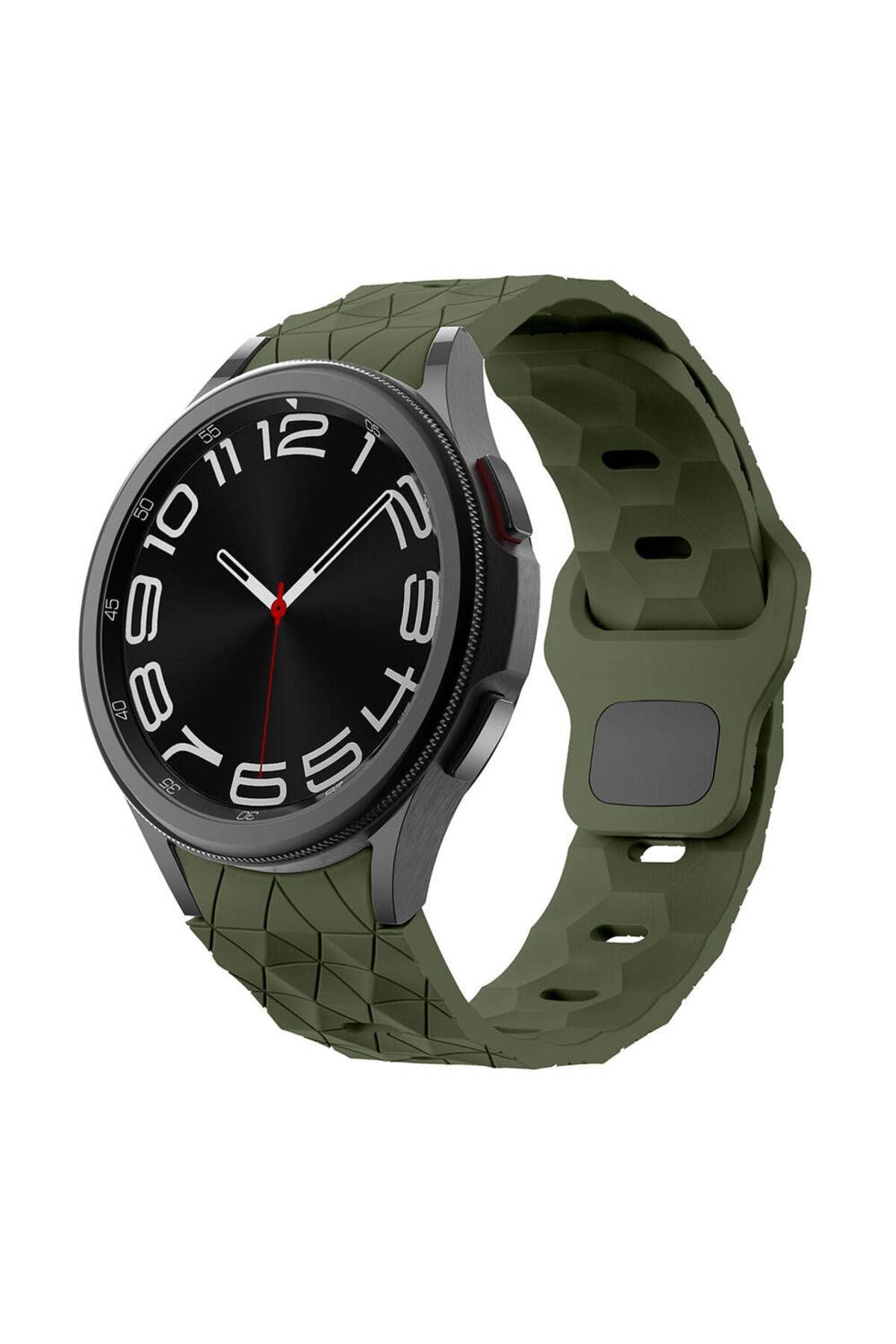 Galaxy Watch 6 44mm Zore KRD-116 20mm Futbol Desenli Spor Tasarımlı Silikon Kordon-Koyu Yeşil