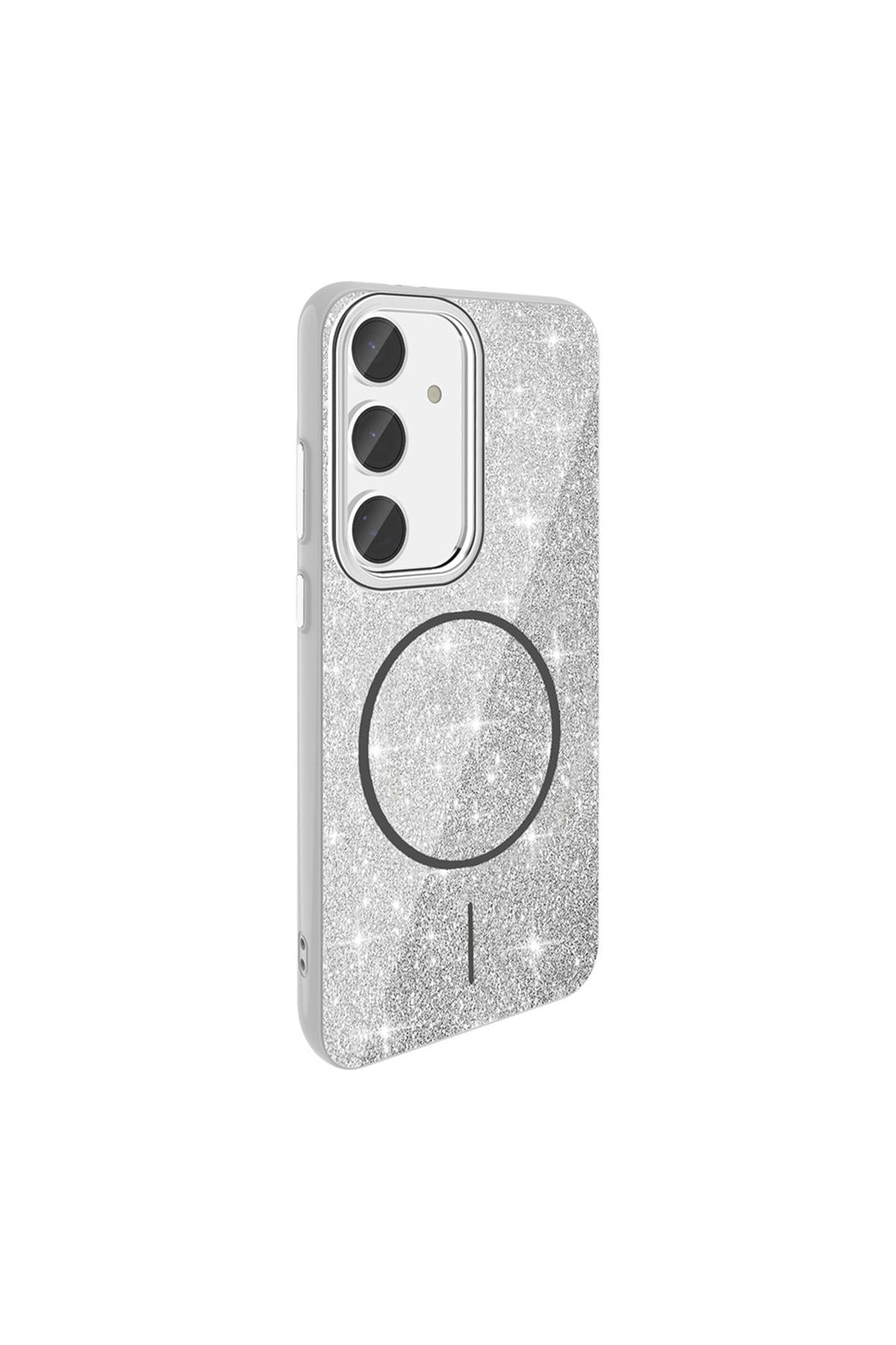 Galaxy S23 FE Kılıf Magsafe Şarj Özellikli Parlayan Simli Zore Okso Kapak - Derin Mor