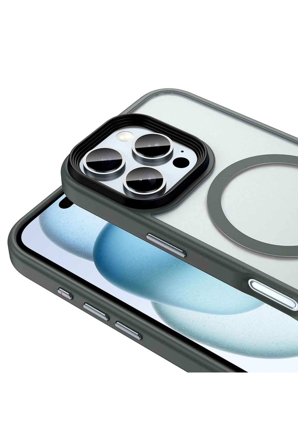 iPhone 16 Pro Kılıf Mat Arka Yüzey Wireless Şarj Özellikli Zore Flet Magsafe Kapak - Desert Titanyum