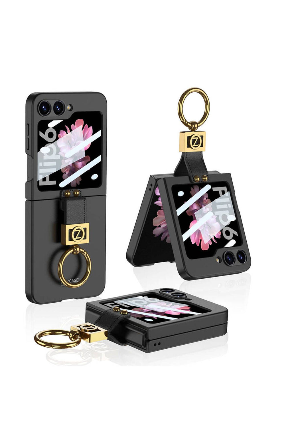 Galaxy Z Flip 6 Kılıf Zore Z Harfli Yüzüklü Kıpta Kapak-Koyu Yeşil