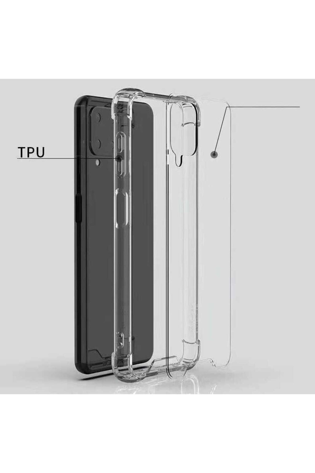 Galaxy A22 4G Kılıf Zore Nitro Anti Shock Silikon - Renksiz