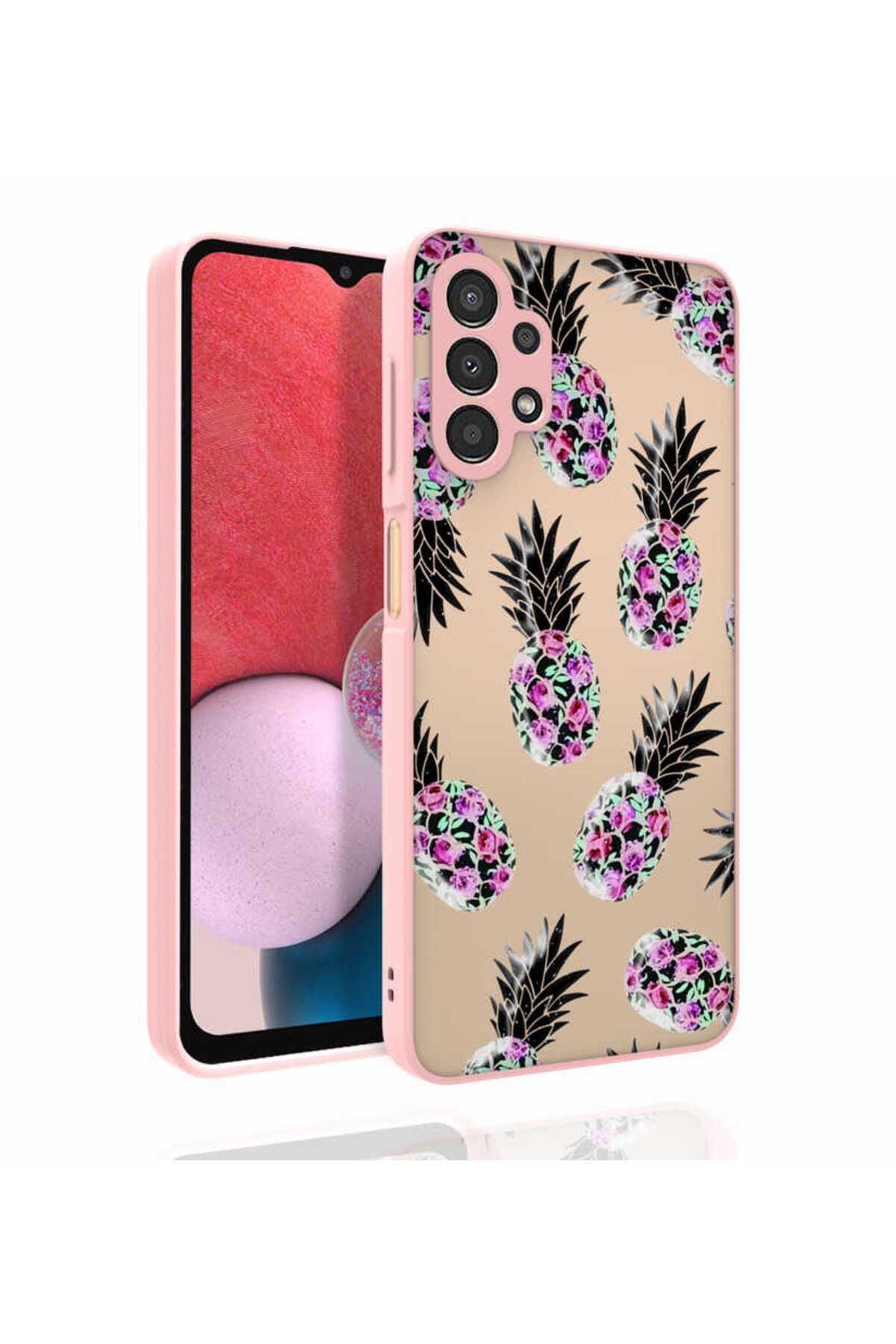 Galaxy A13 4G Kılıf Desenli Kamera Korumalı Parlak Zore Nora Kapak - NO6