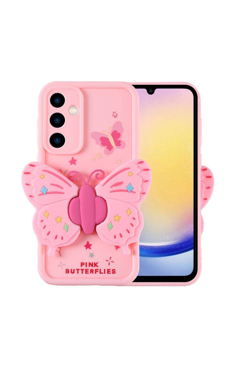 Galaxy A25 Kılıf Kamera Korumalı Figür Tasarımlı Zore Kapya Kapak-Pembe Koyu