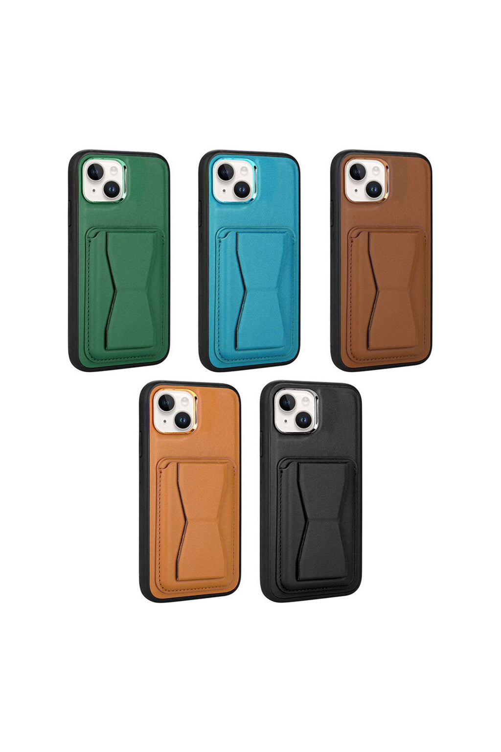 iPhone 14 Uyumlu Kartlıklı Standlı Pu Deri Zore Memo Kılıf-Siyah