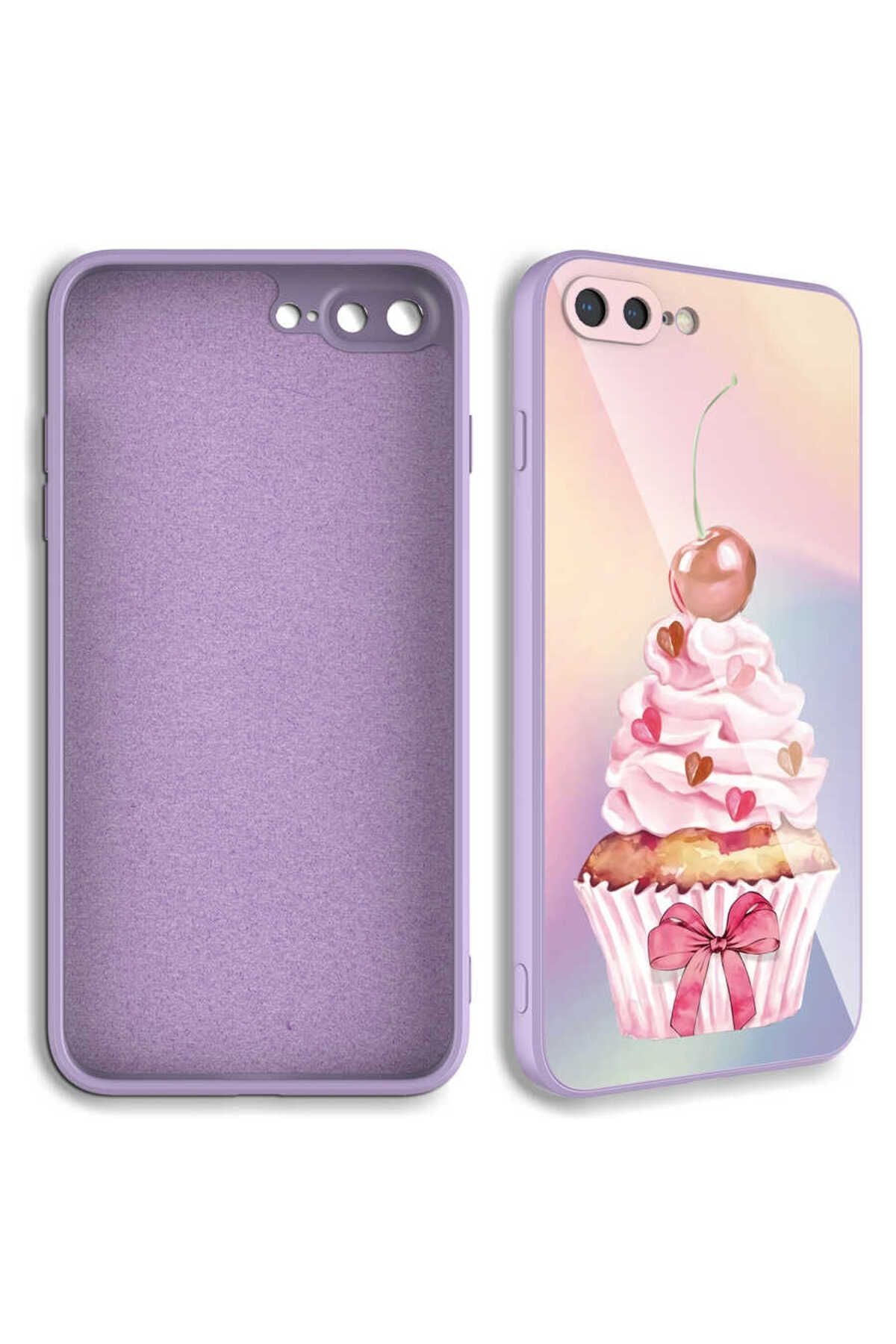 iPhone 8 Plus Kılıf Kamera Korumalı Desenli Sert Silikon Zore Epoksi Kapak - NO1