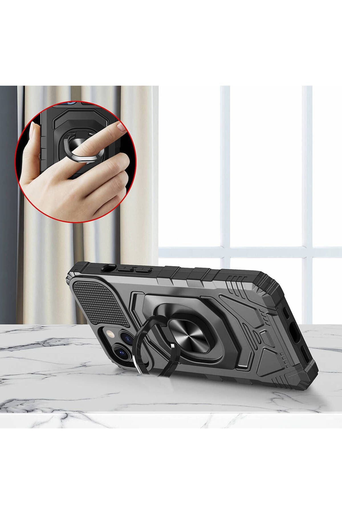 Galaxy Xcover 7 Pro Kılıf Zore Vega Blok Kapak - Siyah