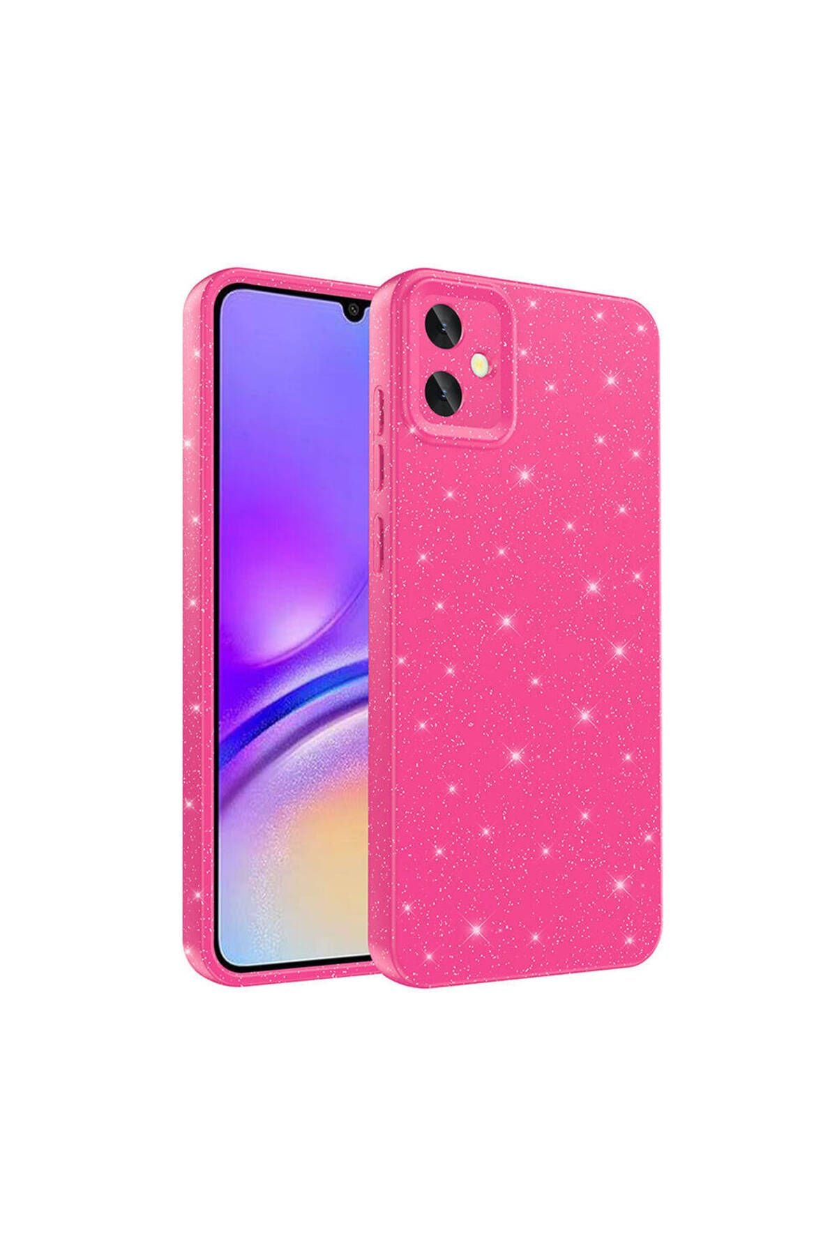 Galaxy A05 Kılıf Kamera Korumalı Simli Lüks Zore Koton Kapak - Gümüş