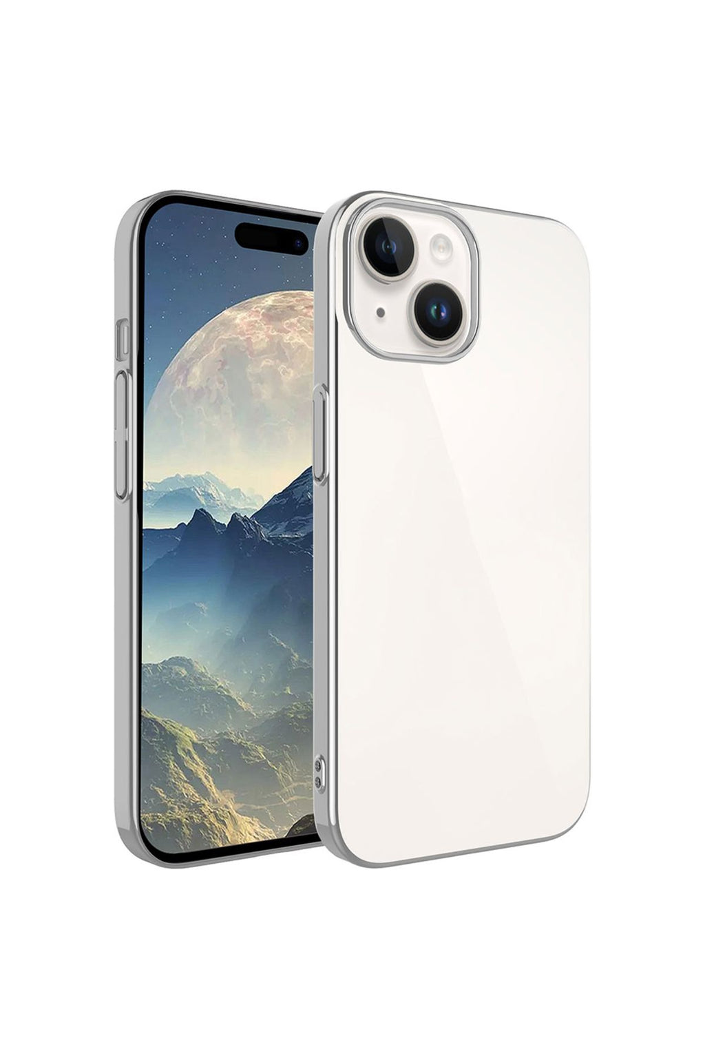 iPhone 15 Uyumlu Sert PC Renkli Çerçeveli CSM Zore Riksos Kılıf-Koyu Gri