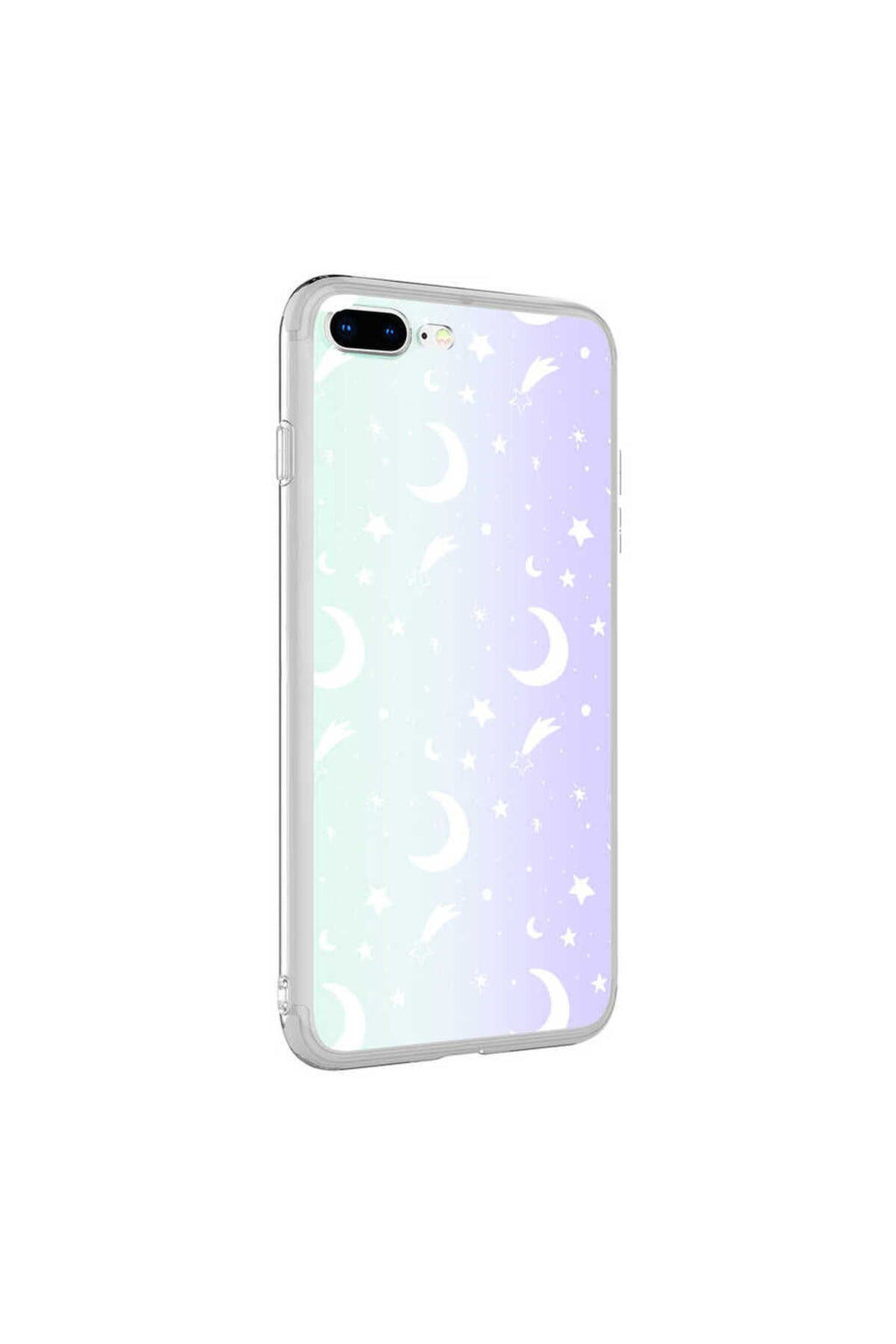 iPhone 8 Plus Kılıf Zore M-Blue Desenli Kapak - Moon No4