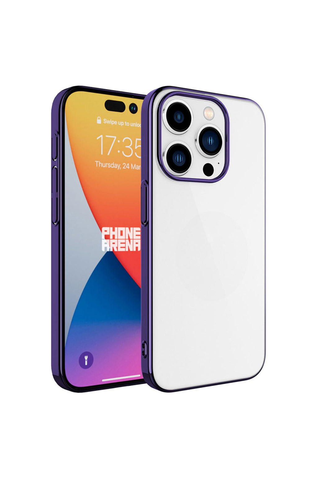 iPhone 15 Pro Uyumlu Sert PC Renkli Çerçeveli Zore Riksos Kılıf-Koyu Gri