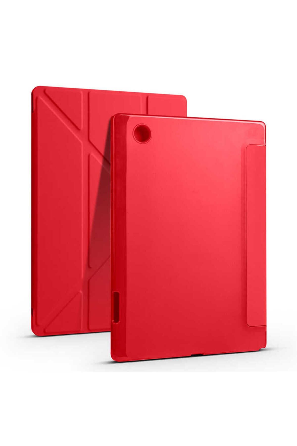 Galaxy Tab A8 10.5 SM-X200 (2021) Kılıf  Uyumlu Zore Tri Folding Kalem Bölmeli Standlı Kılıf-Siyah