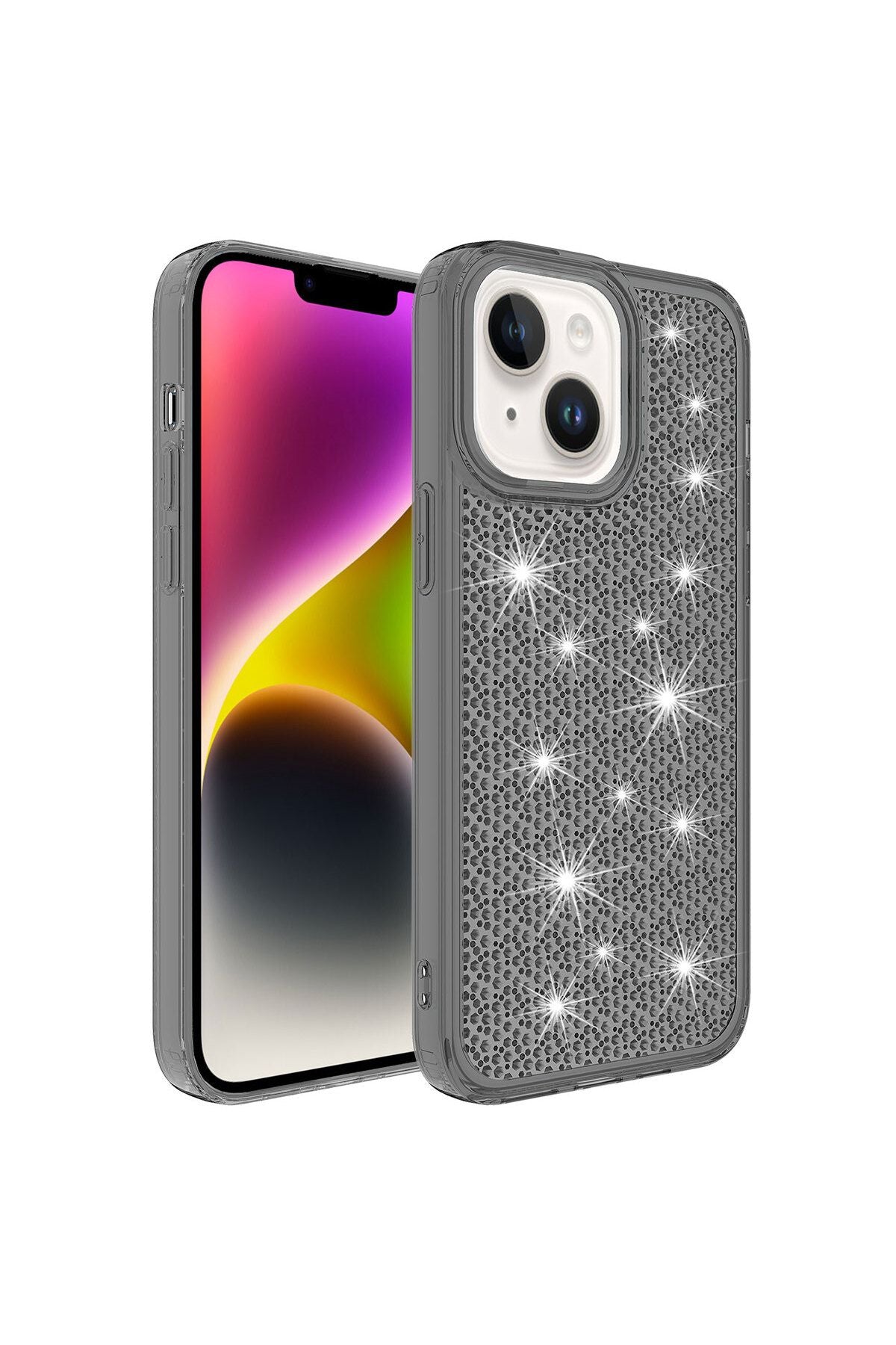 iPhone 14 Uyumlu AiHTTgli Parlak Tasarımlı Zore Snow Kılıf-Mor