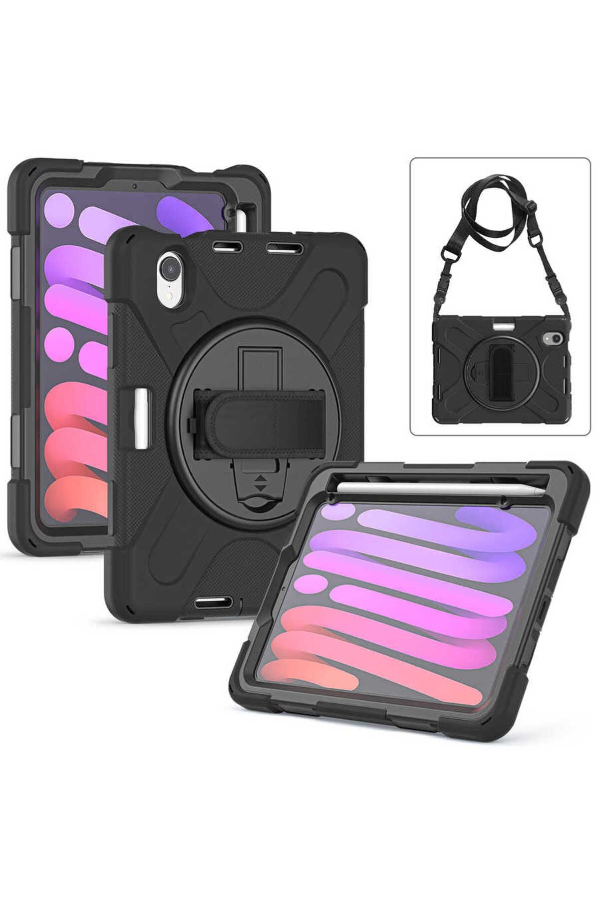 iPad Mini 2021 (6.Nesil) Zore Defender Tablet Silikon - Siyah