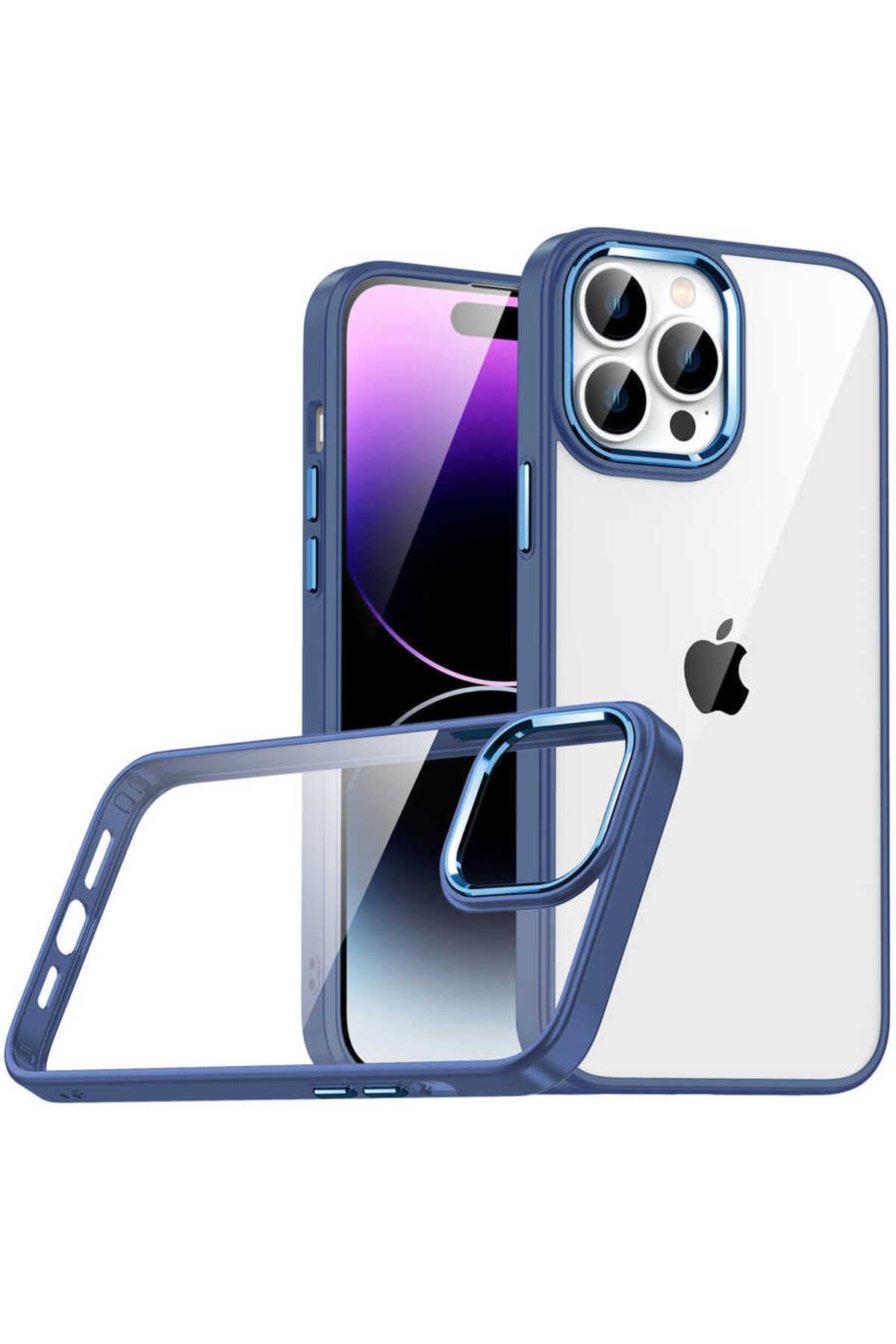 iPhone 14 Pro Uyumlu Zore Flora Kılıf-Sierra Mavi