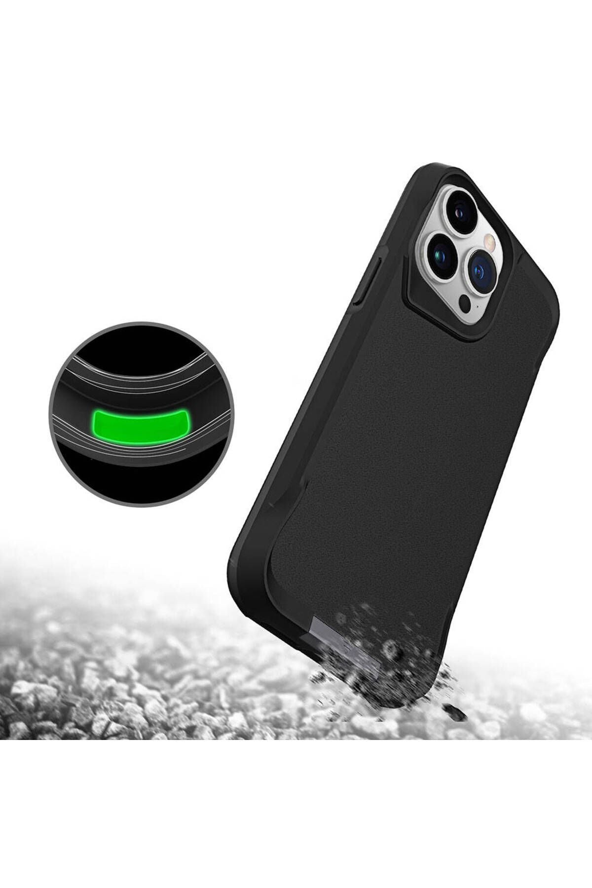 iPhone 15 Pro Uyumlu Zore AiHTTg Kenarlı T-Max Mat Standlı Kılıf-Gri