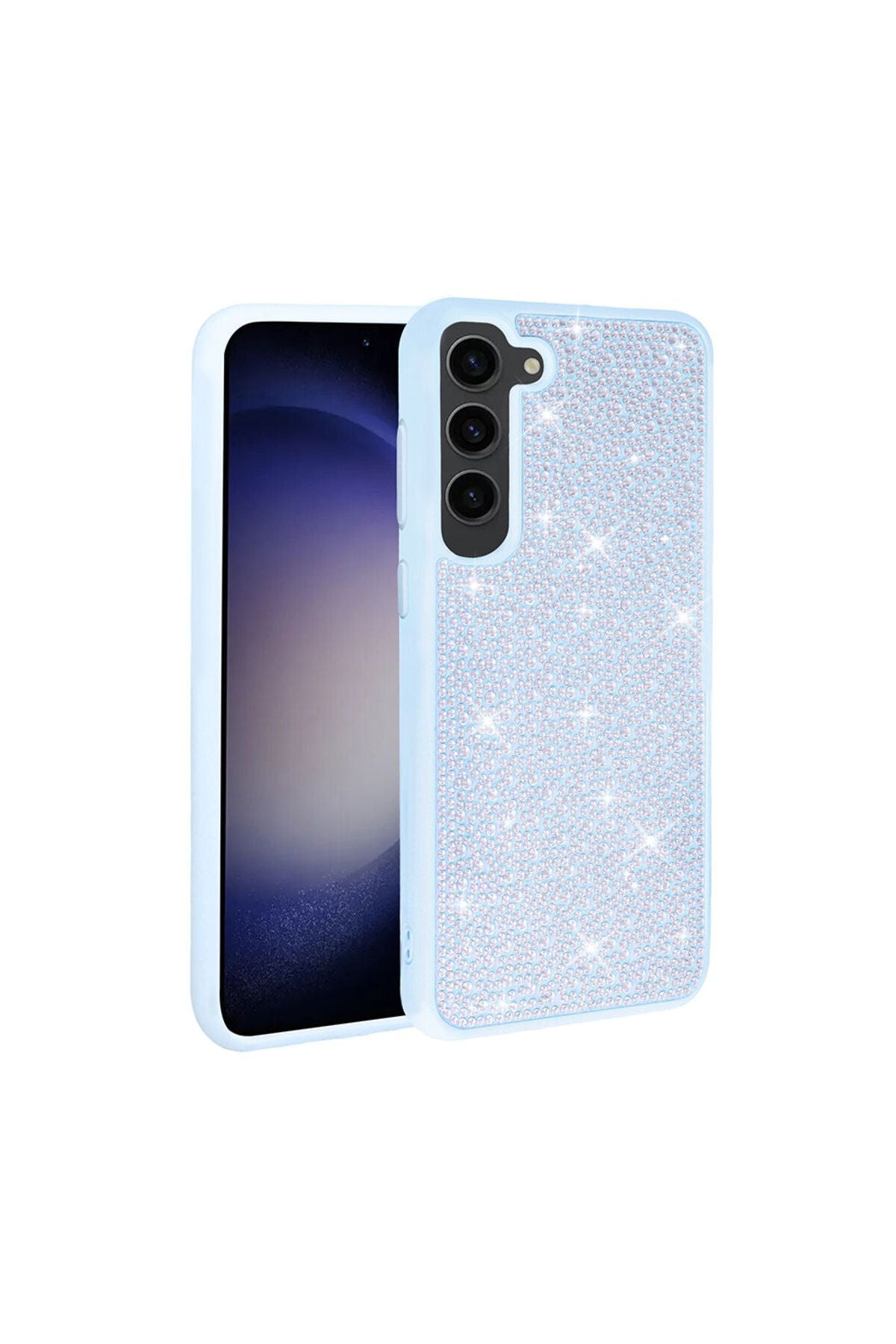 Galaxy S23 Uyumlu Parlak Taşlı Tasarım Zore Ston Kılıf-Derin Mor