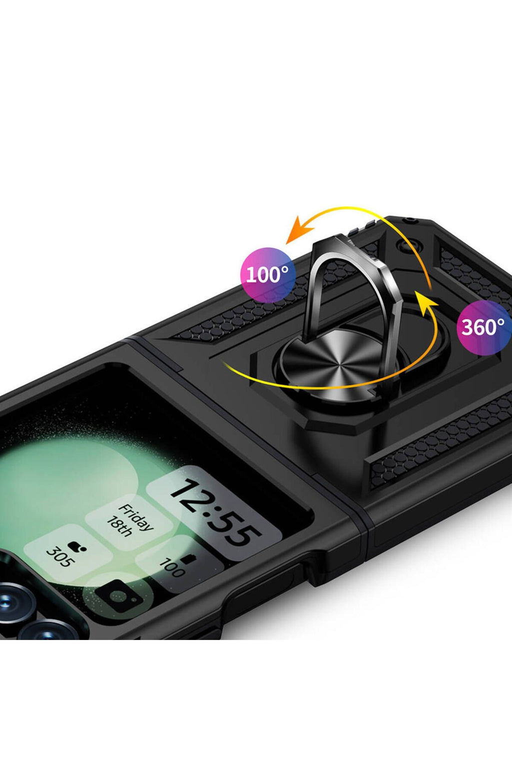 Galaxy Z Flip 6 Kılıf Zore Vega Kapak - Siyah