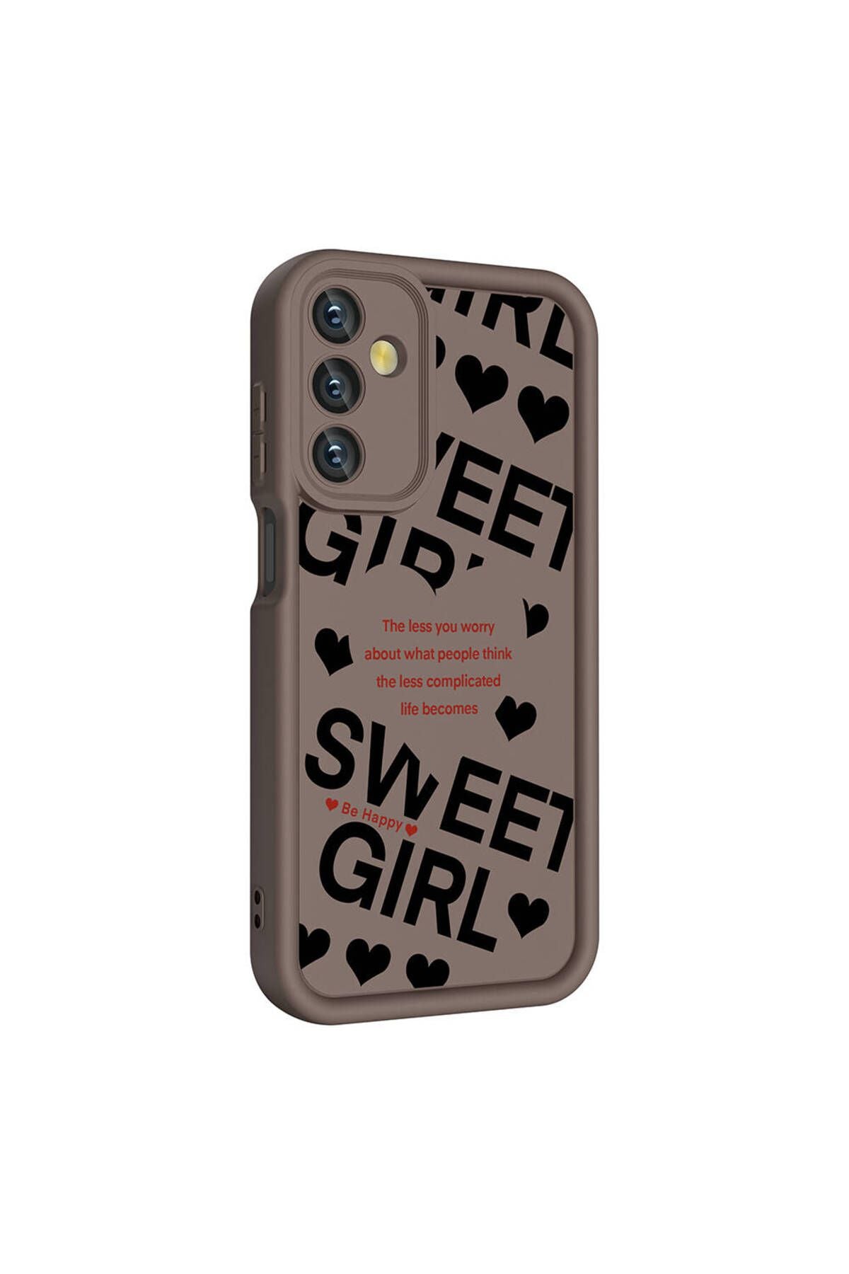 Galaxy A25 Kılıf Kamera Korumalı Baskılı Arka Yüzey Zore Klas Kapak - Koyu Kahve