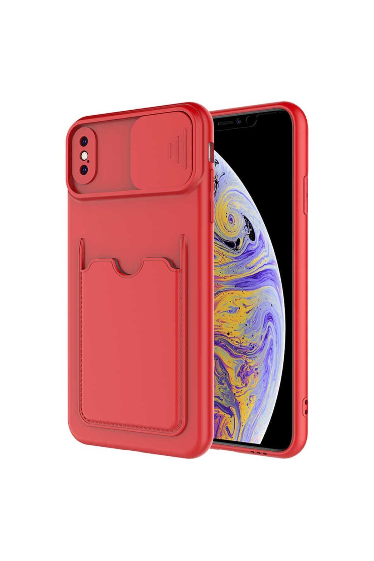 iPhone XS Max 6.5 Kılıf Zore Kartix Kapak - Kırmızı