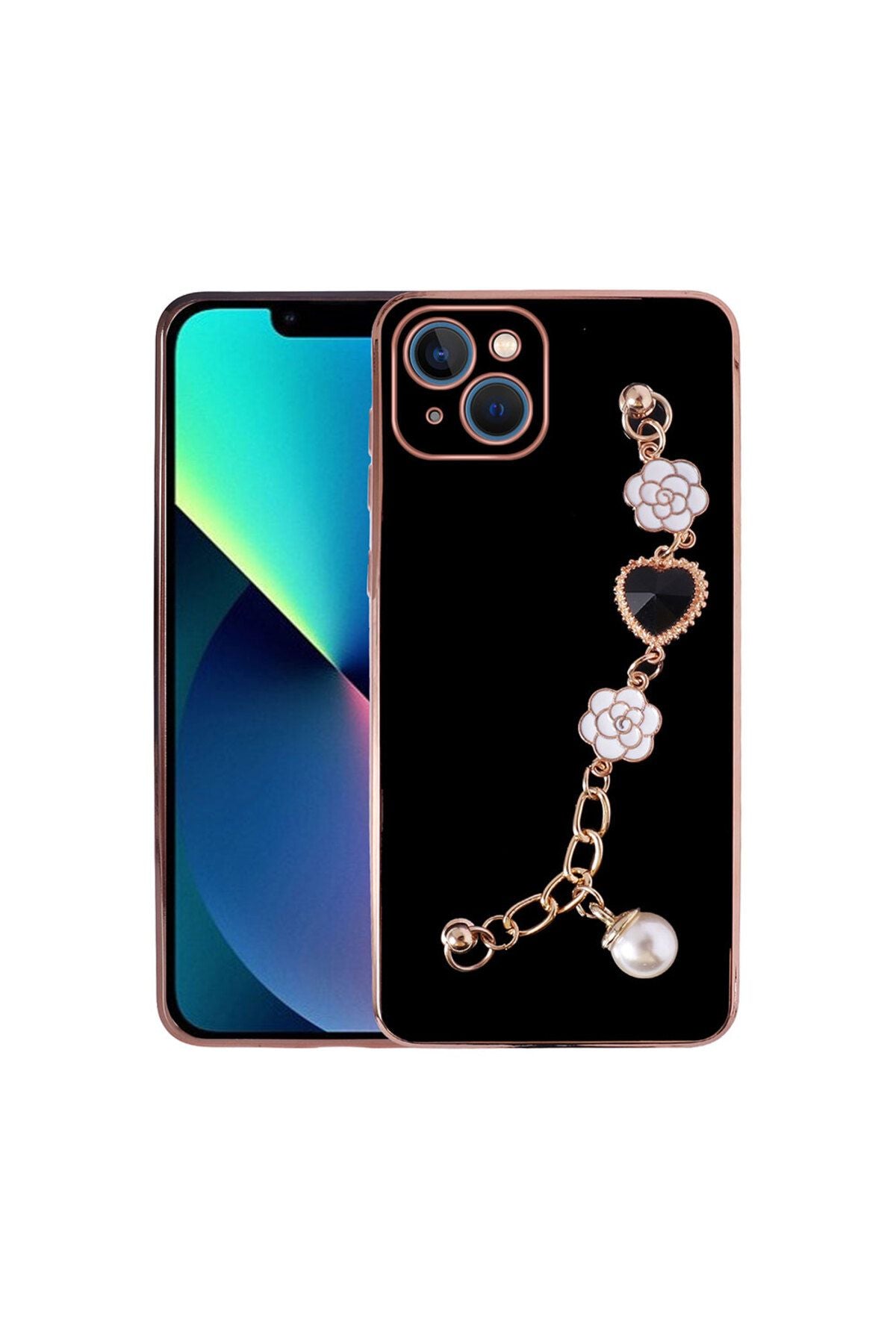 iPhone 14 Uyumlu El Tutamaçlı Kamera Korumalı CSM Zore Taka Silikon Kılıf-Siyah