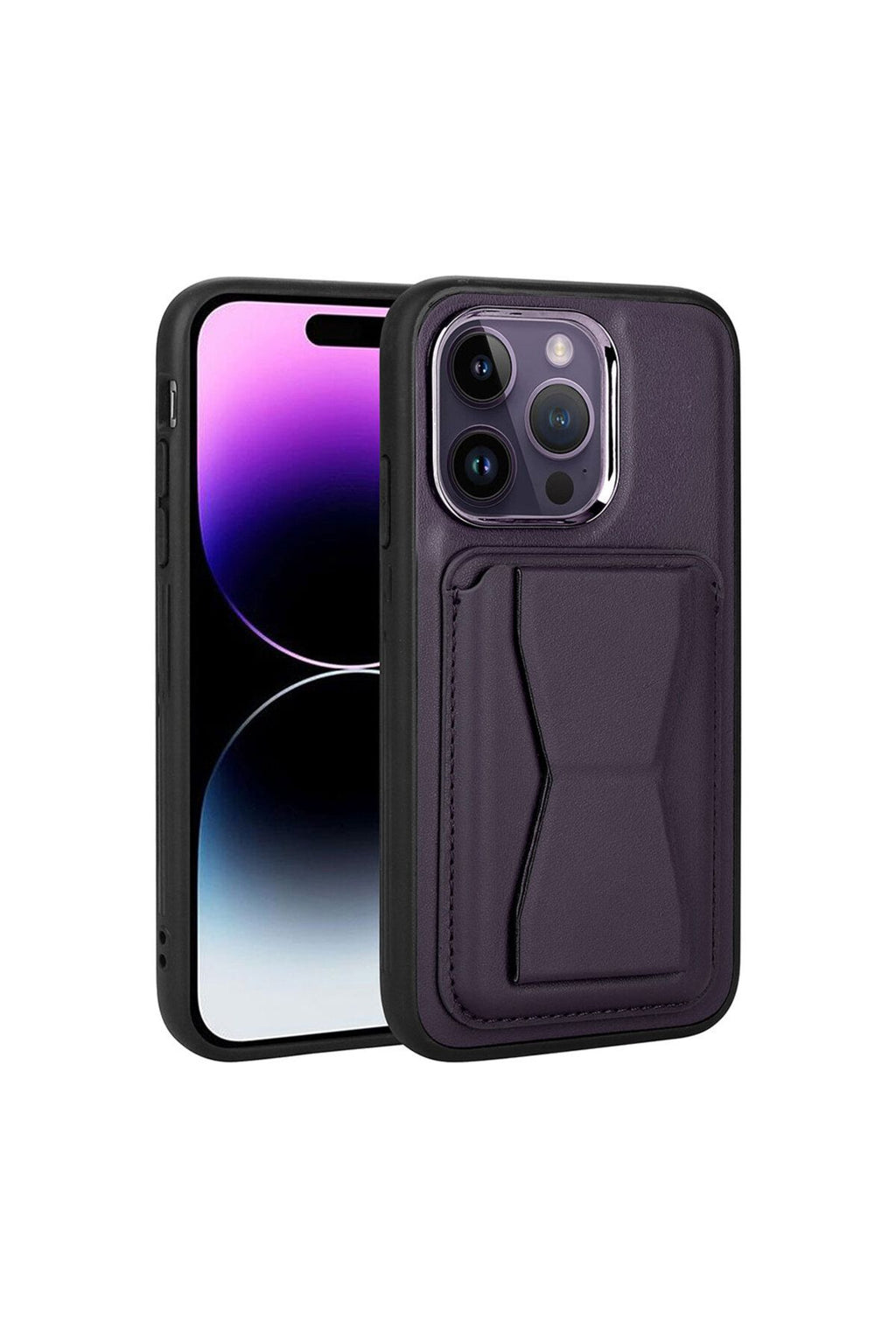 iPhone 14 Pro Uyumlu Kartlıklı Standlı Pu Deri Zore Memo Kılıf-Kahve Açık