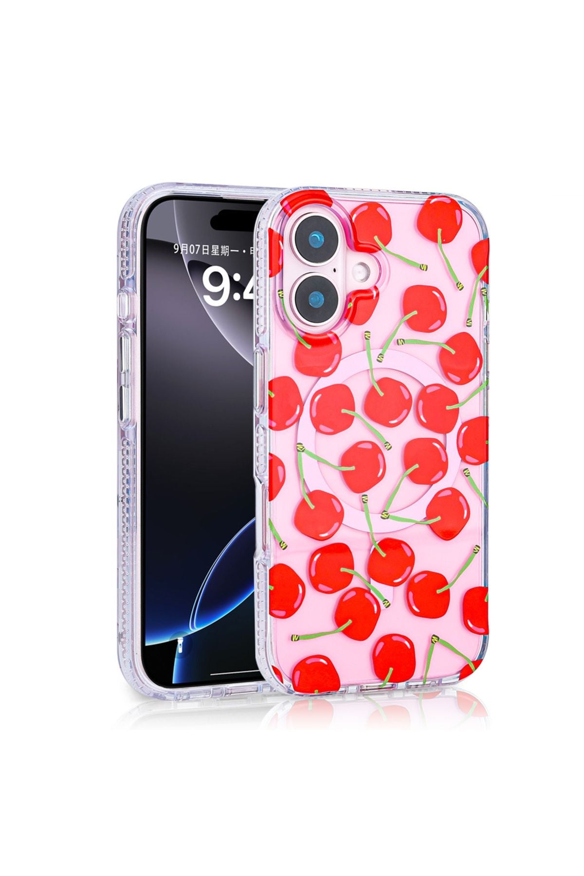 iPhone 16 Plus Uyumlu Kılıf Magsafe Şarj Özellikli Zore Stilo Kapak-Kırmızı