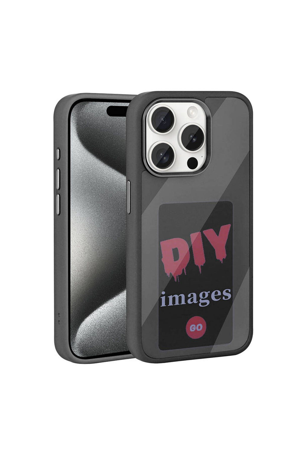 iPhone 15 Pro Kılıf Ekranı Yansıtan Zore Akıllı NFC Kapak - Gri