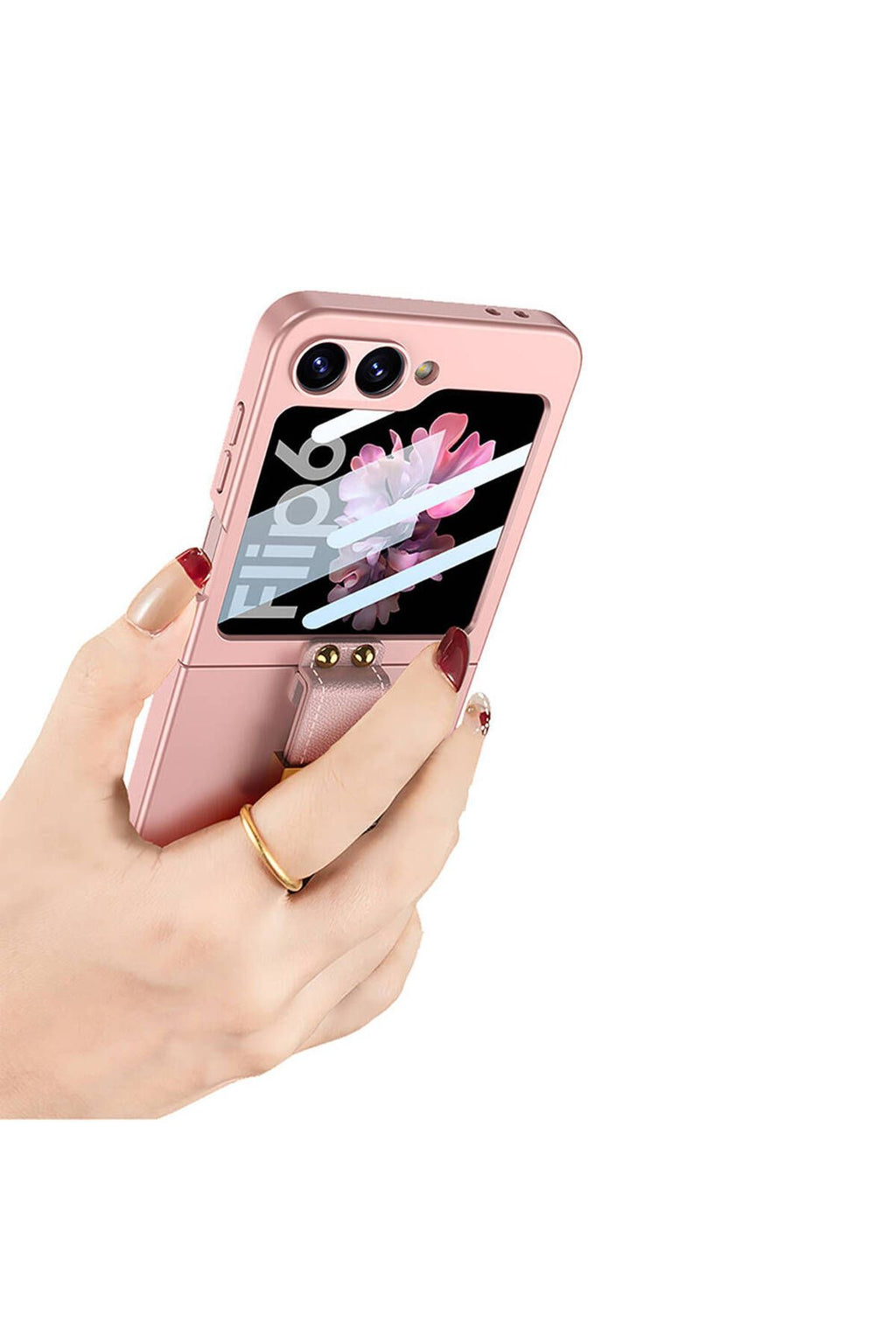 Galaxy Z Flip 6 Kılıf Zore Z Harfli Yüzüklü Kıpta Kapak-Koyu Yeşil
