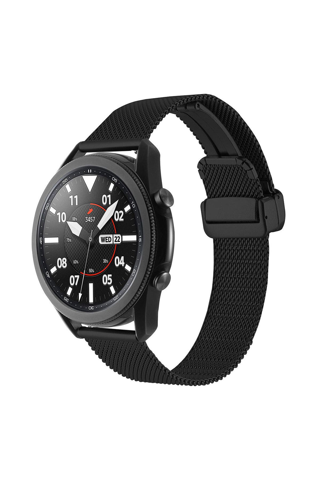 Galaxy Watch 46mm Uyumlu KRD-85 22mm Metal ZYL Kordon Siyah