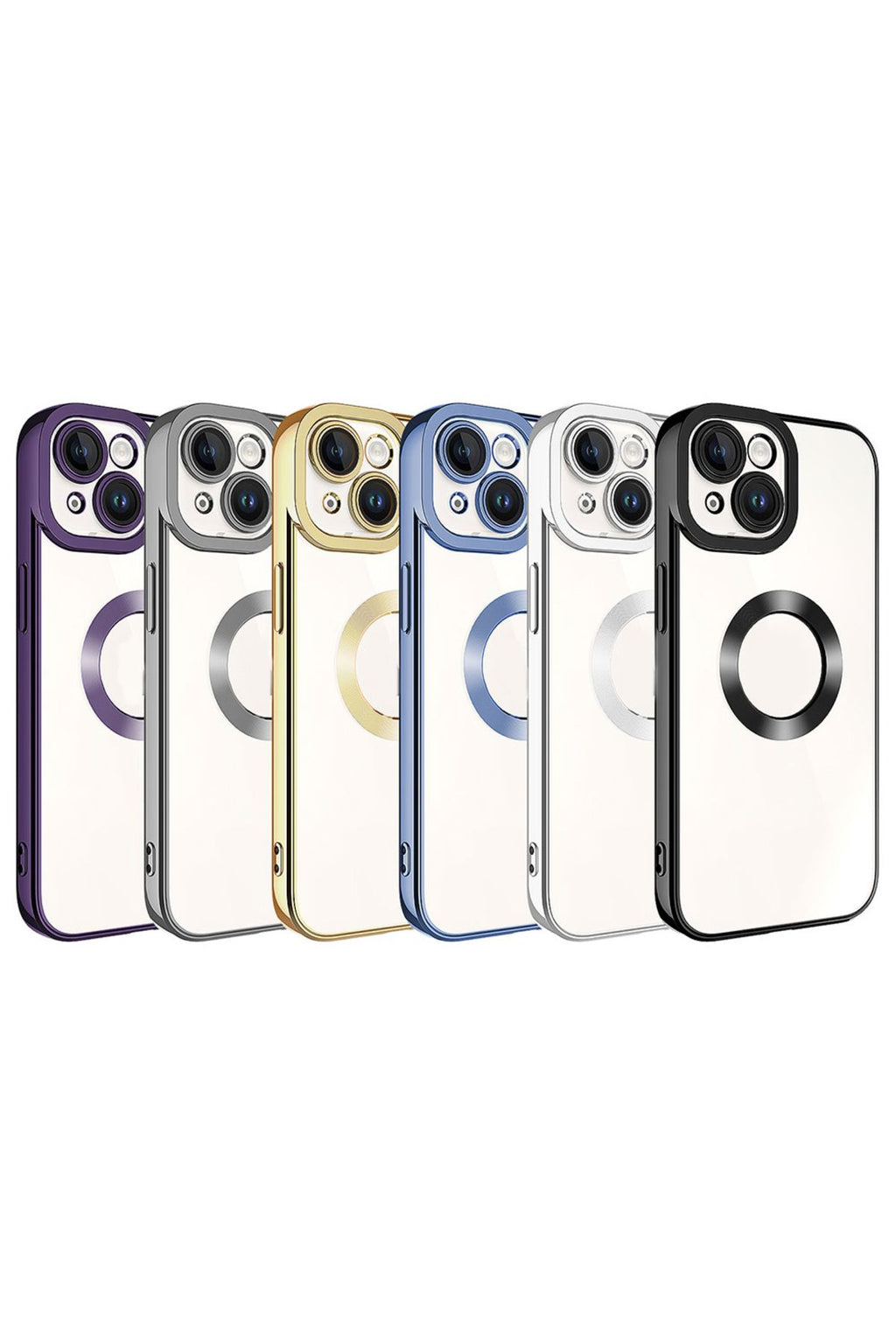 iPhone 15 Plus Uyumlu Kamera Korumalı Logo Gösteren Zore Omega Kılıf-Koyu Gri