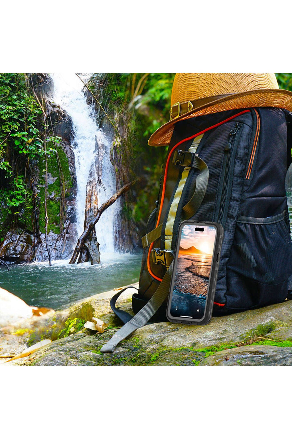 iPhone 15 Uyumlu 1-1 Su Geçirmez Kılıf-Siyah