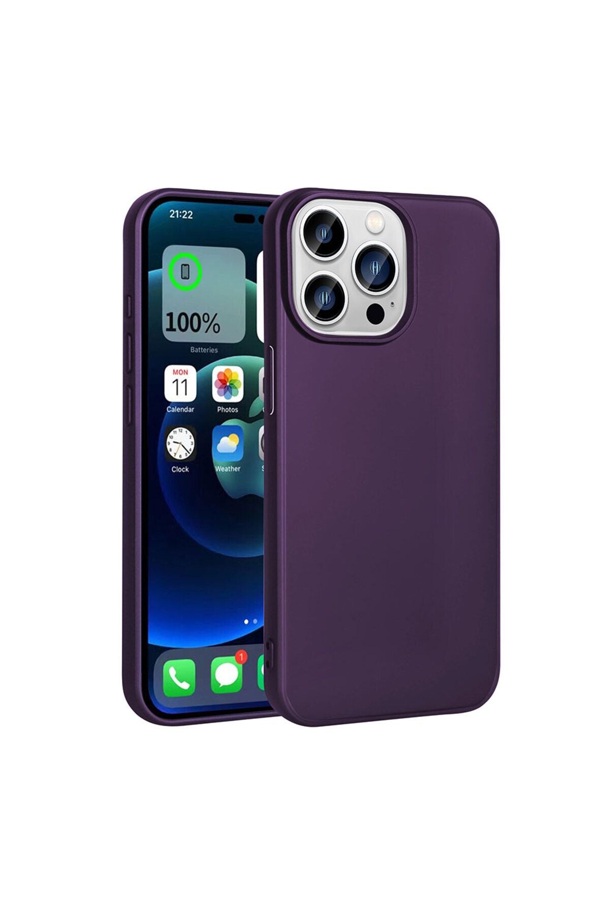 iPhone 15 Pro Uyumlu Zore Premier Silikon Kılıf-Derin Mor