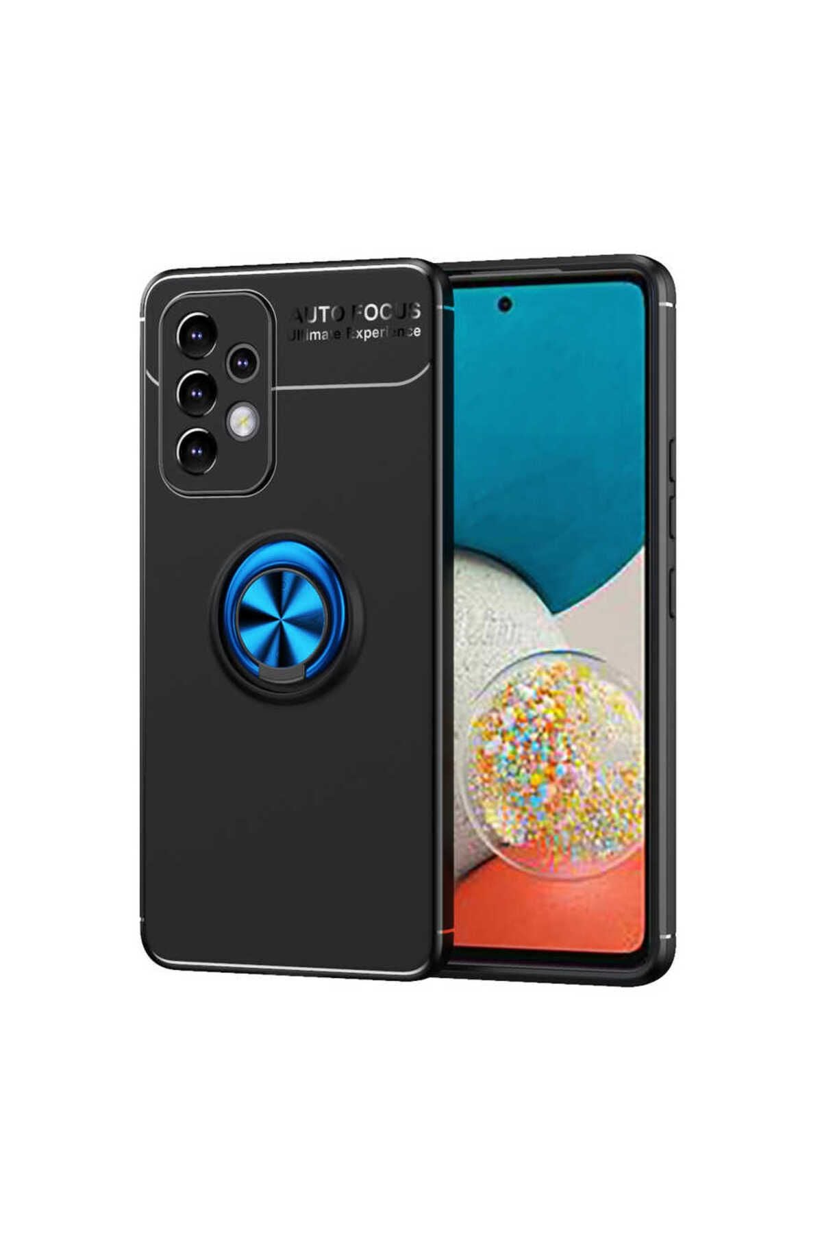 Galaxy A53 5G Kılıf Zore Ravel Silikon Kapak - Siyah-Mavi