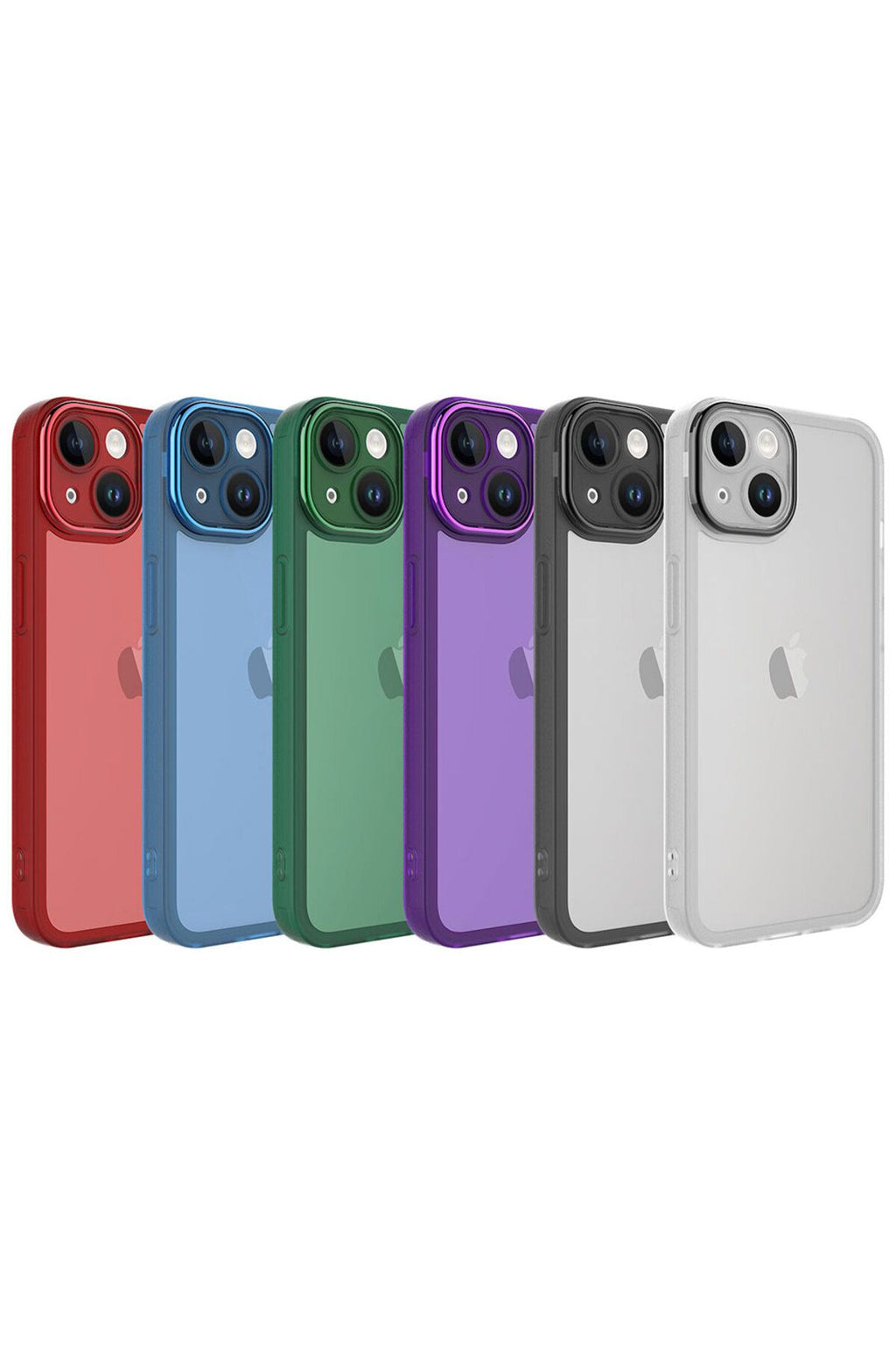 iPhone 14 Uyumlu Kamera Korumalı Transparan TUVA Post Kılıf-Koyu Yeşil