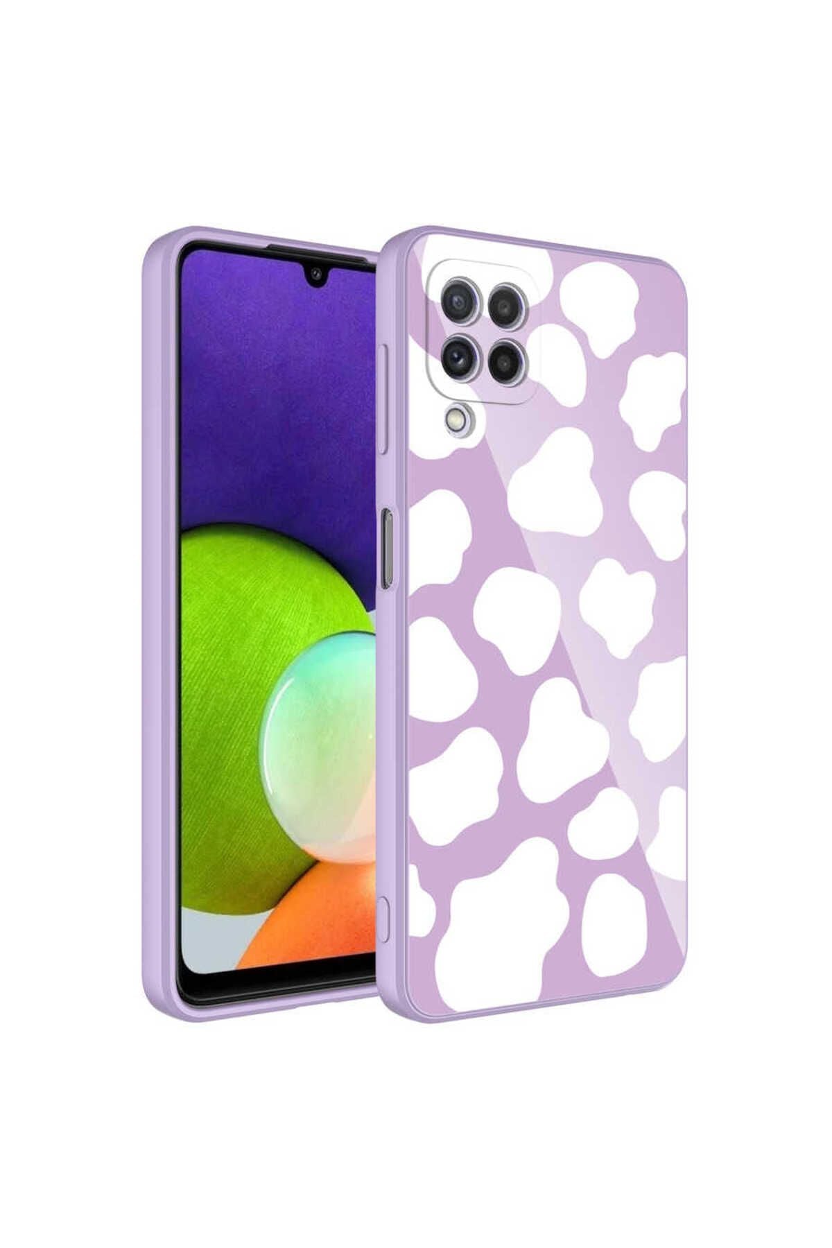 Galaxy A22 4G Kılıf Kamera Korumalı Desenli Sert Silikon Zore Epoksi Kapak - NO1