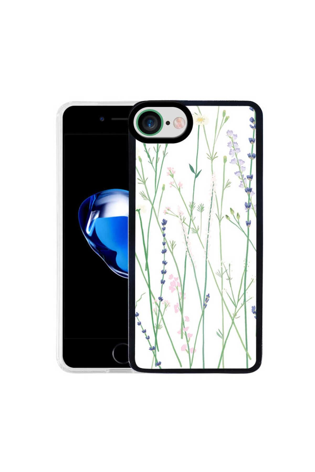 iPhone SE 2022 Uyumlu TKNR M-Fit Desenli Kılıf-Flower No4