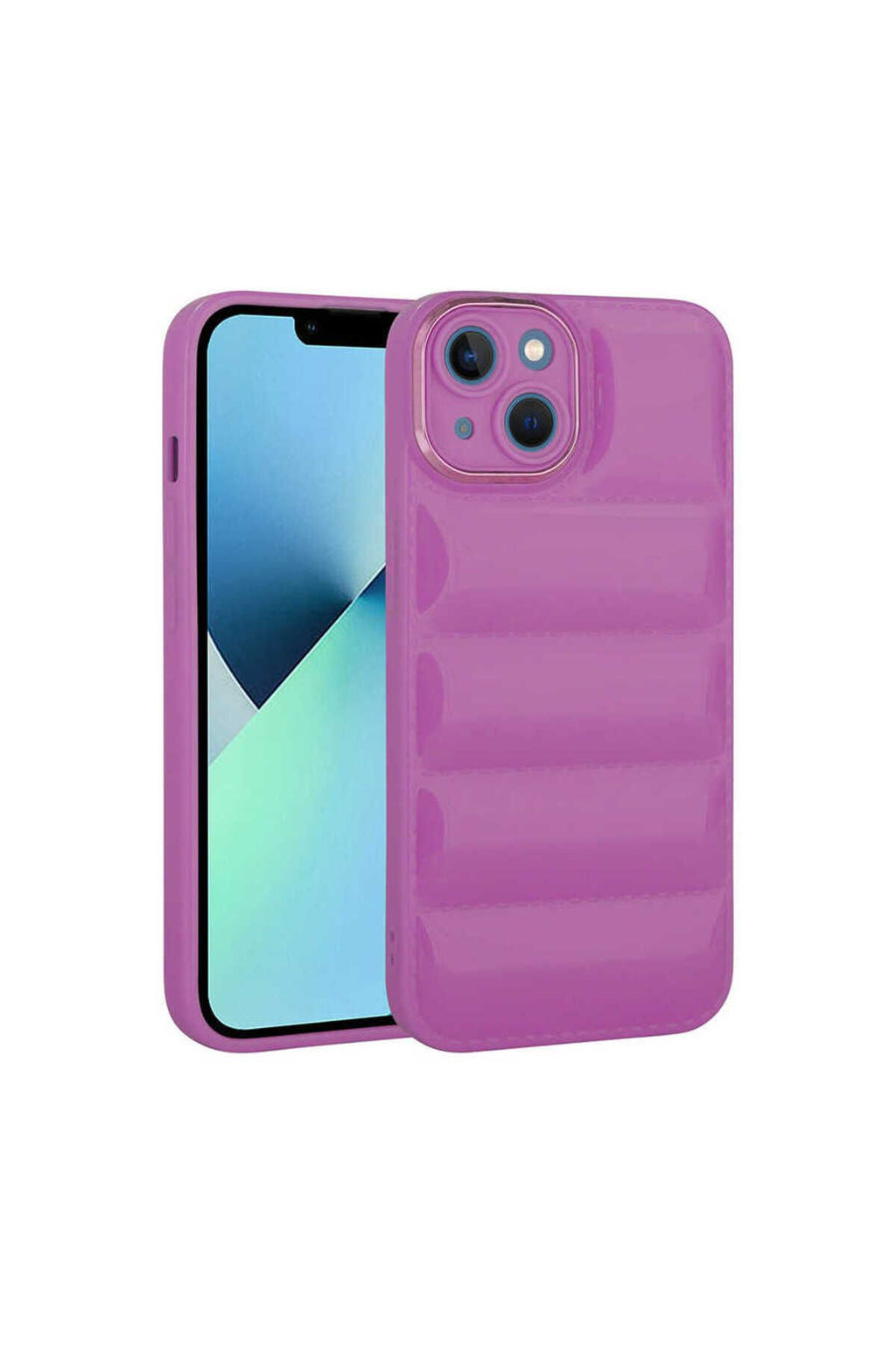 iPhone 14 Uyumlu Kamera Korumalı Parlak AiHTTg'li Zore Galya Kılıf-Mavi