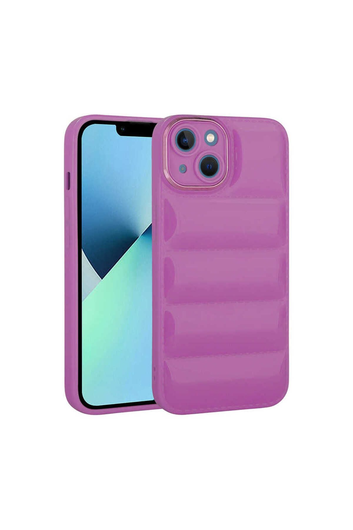 iPhone 14 Uyumlu Kamera Korumalı Parlak AiHTTg'li Zore Galya Kılıf-Mavi