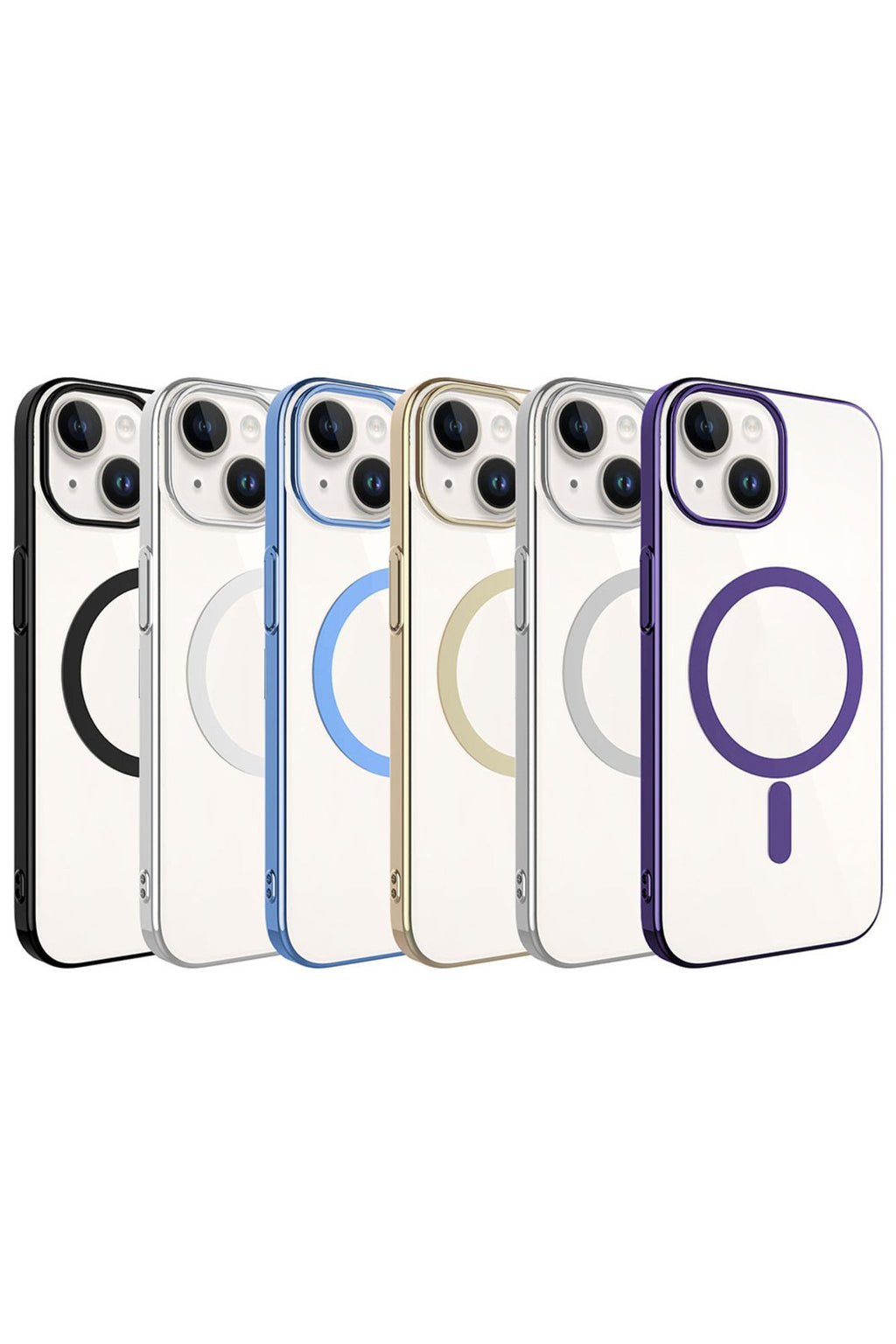 iPhone 15 Plus Uyumlu Zore Wireless Şarj Özellikli Pixel Magsafe Kılıf-Derin Mor