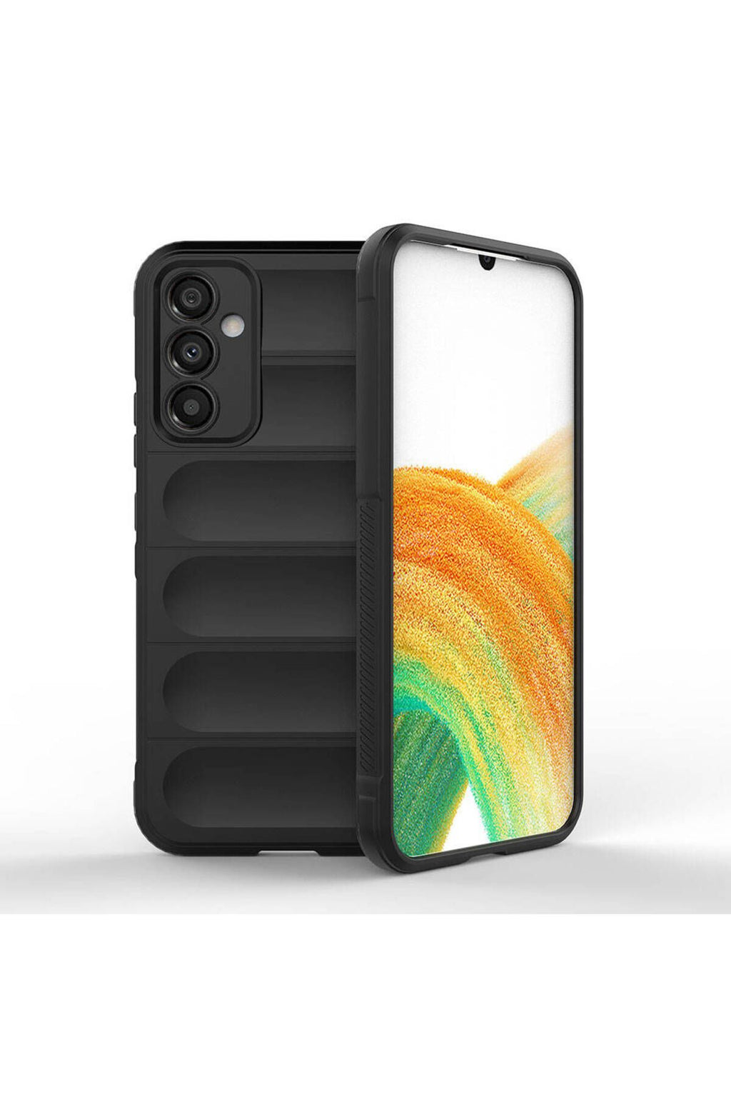 Galaxy A34 Kılıf Esnek TPU Oyuklu Arka Yüzey Tasarımlı Zore Etnik Silikon Kapak - Siyah