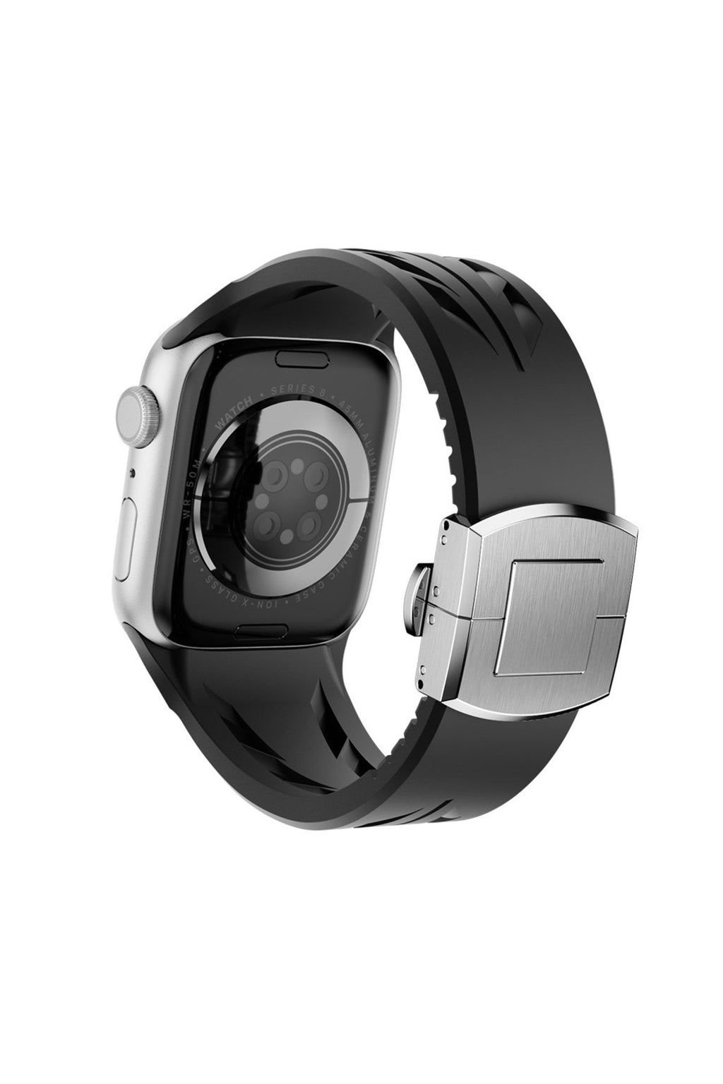 Apple Watch 44mm KRD-127 Metal Tokalı Silikon Kordon-Kırmızı
